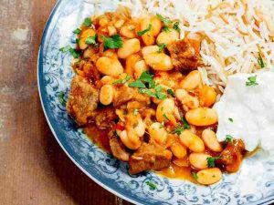 خورش لوبیا سفید ترکی با گوشت