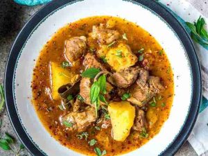 خورش بره با سیب زمینی