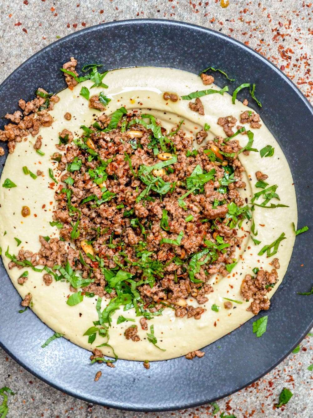 هوموس با گوشت گاو ادویه دار بهارات - دستور پخت / آشپزخانه ای در استانبول