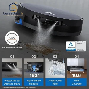 جارو رباتیک اکووکس X12 Omni Cyclone جارو رباتیک اکووکس مدل Ecovacs Deebot X12 Omni Cyclone